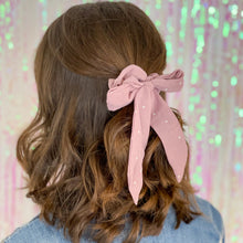 Load image into Gallery viewer, Haven Dainty Polka Dot Long Bow Scrunchie
