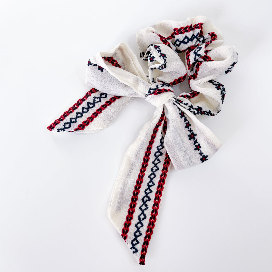 Vallie Printed Long Bow Scrunchie